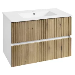   Alsó szekrény, Aqualine Paneda Strip mosdótartó szekrény, 79,5x55x45,2cm, emporio tölgy PN380