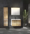 Alsó szekrény, Aqualine Paneda Strip mosdótartó szekrény, 79,5x55x45,2cm, emporio tölgy PN380