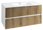 Alsó szekrény, Aqualine Paneda Strip mosdótartó szekrény, 99,5x55x45,2cm, emporio tölgy PN310
