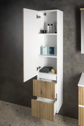 Fali szekrény, Aqualine Paneda Strip jobbos/balos 35x165x31 cm, emporio tölgy PN265