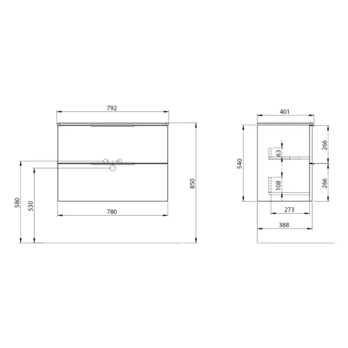Alsó szekrény, Sapho Cirasa mosdótartó szekrény 78x54x39 cm fényes fehér CR792-3030