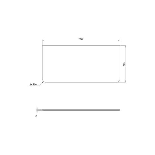 Mosdópult, Sapho Kerala rockstone pult 102x1,2x48,5 cm matt fehér KR100-0101