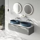 Mosdópult, Sapho Kerala rockstone pult 122x1,2x48,5 cm matt fehér KR120-0101