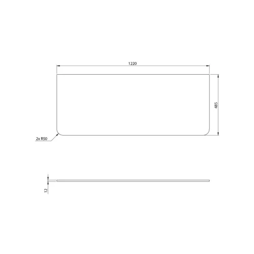 Mosdópult, Sapho Kerala rockstone pult 122x1,2x48,5 cm matt fehér KR120-0101