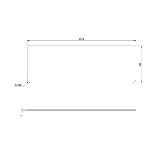 Mosdópult, Sapho Kerala rockstone pult 142x1,2x48,5 cm matt fehér KR140-0101