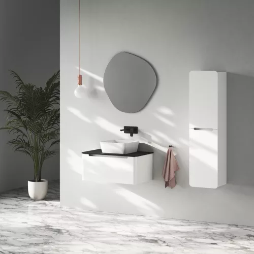 Mosdópult, Sapho Premio kompozit pult 82x1,2x48,5 cm matt fekete PRE080-3535