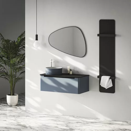 Mosdópult, Sapho Premio kompozit pult 102x1,2x48,5 cm matt fekete PRE100-3535