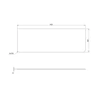 Mosdópult, Sapho Premio kompozit pult 142x1,2x48,5 cm matt fekete PRE140-3535