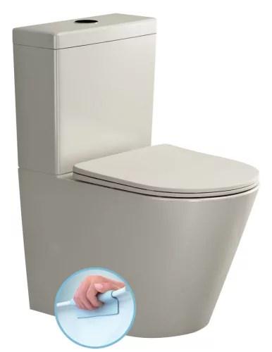 WC, Sapho Paco rimless, monoblokkos wc, elefántcsont PC1012WRBE