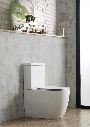 WC, Sapho Infinity rimless, monoblokkos wc, fehér PC105WR