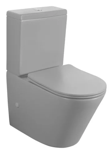 WC, Sapho Paco rimless, monoblokkos wc, matt szürke PC1012WRGR