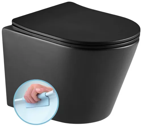 WC, Sapho Paco rimless, fali wc, fekete PZ1012WRB