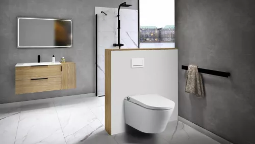 WC, Sapho Veen fali wc integrált bidé funkcióval 37x59,3cm VE421