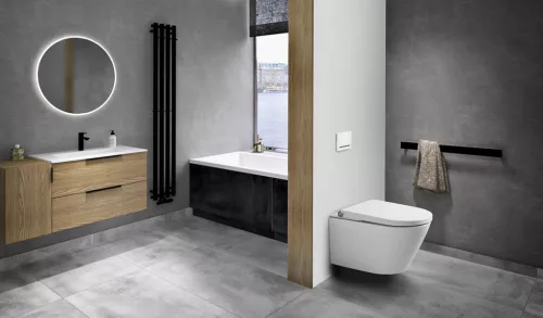 WC, Sapho Veen fali wc integrált bidé funkcióval 37x59,3cm VE421