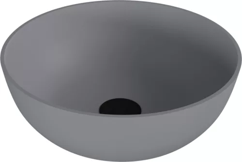 Mosdó, Sapho Banera Round öntött márvány mosdó 39 cm, matt szürke 14337.31