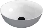 Mosdó, Sapho Banera Round öntött márvány mosdó 39 cm, fehér/matt szürke 14337.32