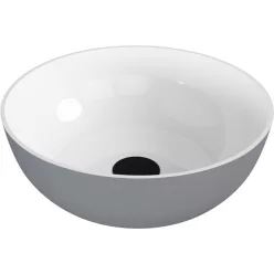   Mosdó, Sapho Banera Round öntött márvány mosdó 39 cm, fehér/matt szürke 14337.32