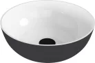 Mosdó, Sapho Banera Round öntött márvány mosdó 39 cm, fehér/matt antracit 14337.52