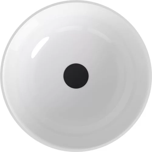 Mosdó, Sapho Banera Round öntött márvány mosdó 39 cm, fehér/matt antracit 14337.52