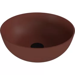   Mosdó, Sapho Banera Round öntött márvány mosdó 39 cm, matt barna 14337.71