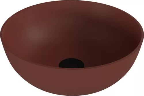 Mosdó, Sapho Banera Round öntött márvány mosdó 39 cm, matt barna 14337.71