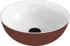 Mosdó, Sapho Banera Round öntött márvány mosdó 39 cm, fehér/matt barna 14337.72