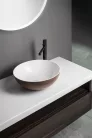 Mosdó, Sapho Banera Round öntött márvány mosdó 39 cm, fehér/matt barna 14337.72