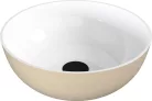 Mosdó, Sapho Banera Round öntött márvány mosdó 39 cm, fehér/matt bézs 14337.82