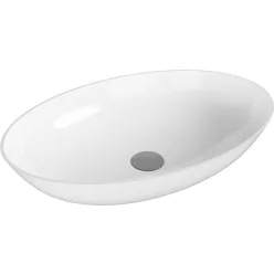   Mosdó, Sapho Banera Oval öntött márvány mosdó 60x40 cm, fehér 14397