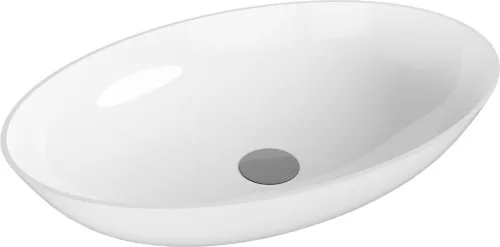 Mosdó, Sapho Banera Oval öntött márvány mosdó 60x40 cm, fehér 14397