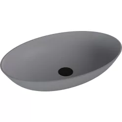   Mosdó, Sapho Banera Oval öntött márvány mosdó 60x40 cm, matt szürke 14397.31