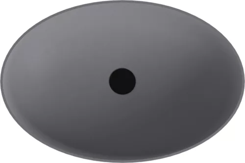 Mosdó, Sapho Banera Oval öntött márvány mosdó 60x40 cm, matt szürke 14397.31