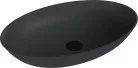 Mosdó, Sapho Banera Oval öntött márvány mosdó 60x40 cm, matt antracit 14397.51