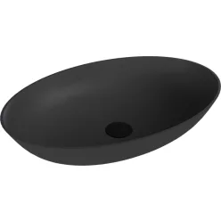   Mosdó, Sapho Banera Oval öntött márvány mosdó 60x40 cm, matt antracit 14397.51