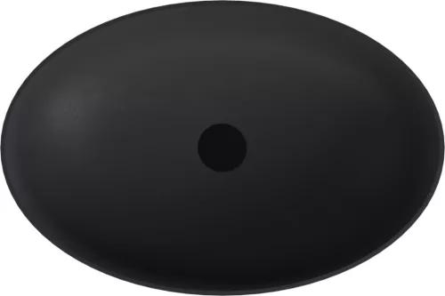 Mosdó, Sapho Banera Oval öntött márvány mosdó 60x40 cm, matt antracit 14397.51