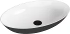 Mosdó, Sapho Banera Oval öntött márvány mosdó 60x40 cm, fehér/matt antracit 14397.52