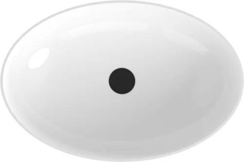 Mosdó, Sapho Banera Oval öntött márvány mosdó 60x40 cm, fehér/matt antracit 14397.52