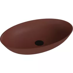   Mosdó, Sapho Banera Oval öntött márvány mosdó 60x40 cm, matt barna 14397.71
