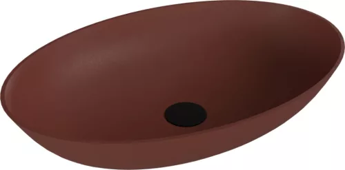 Mosdó, Sapho Banera Oval öntött márvány mosdó 60x40 cm, matt barna 14397.71
