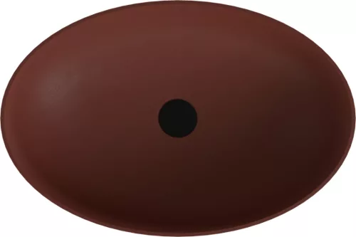 Mosdó, Sapho Banera Oval öntött márvány mosdó 60x40 cm, matt barna 14397.71
