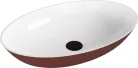 Mosdó, Sapho Banera Oval öntött márvány mosdó 60x40 cm, fehér/matt barna 14397.72