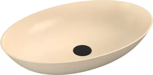 Mosdó, Sapho Banera Oval öntött márvány mosdó 60x40 cm, matt bézs 14397.81
