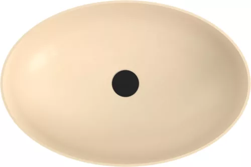 Mosdó, Sapho Banera Oval öntött márvány mosdó 60x40 cm, matt bézs 14397.81