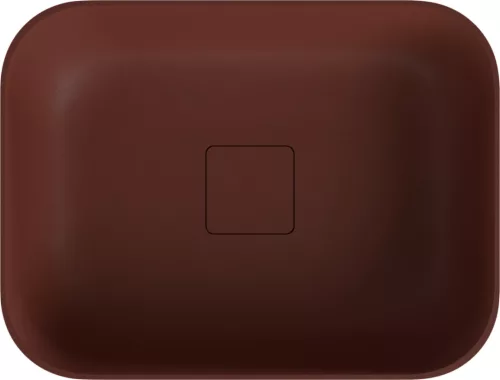 Mosdó, Sapho Banera Square öntött márvány mosdó 50x36 cm, matt barna 14596.71