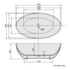 Kád, Sapho Coryn szabadonálló kád 165x90 cm 68651