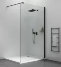 Fali profil polc rögzítővel, Sapho Esca fali profil, 2100 mm, matt fekete ES8225
