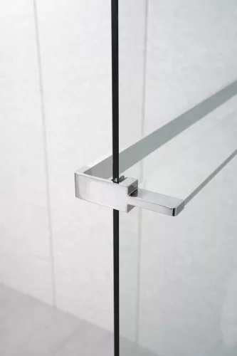 Polc, Sapho walk-in falra szerelhető zuhanypolc törölközőtartóval, 60-140 cm, króm EG1410