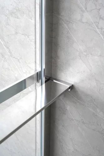 Polc, Sapho walk-in falra szerelhető zuhanypolc törölközőtartóval, 60-140 cm, króm EG1410