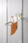 Polc, Sapho walk-in falra szerelhető zuhanypolc törölközőtartóval, 60-140 cm, króm EG1410