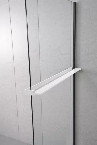 Polc, Sapho walk-in falra szerelhető zuhanypolc törölközőtartóval, 60-140 cm, matt fehér EG1434